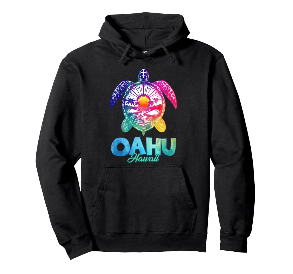 Oahu Tribal Tie Dye Sea Turtle Hawaii Hoodie - Graphic Print for Adults - T-Shirt, Sweatshirt, Hoodie