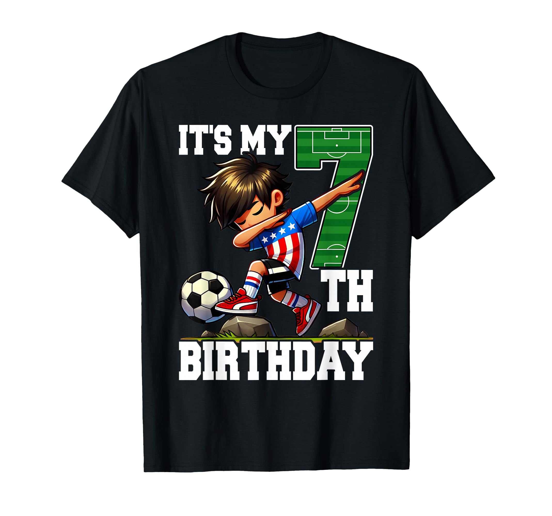 Soccer Its My 7Th Birthday American T-Shirt - Novelty Apparel Men Women - T-Shirt, Sweatshirt, Hoodie