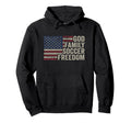 God Family Soccer Freedom Player Coach Hoodie - Graphic Print Men Women - T-Shirt, Sweatshirt, Hoodie
