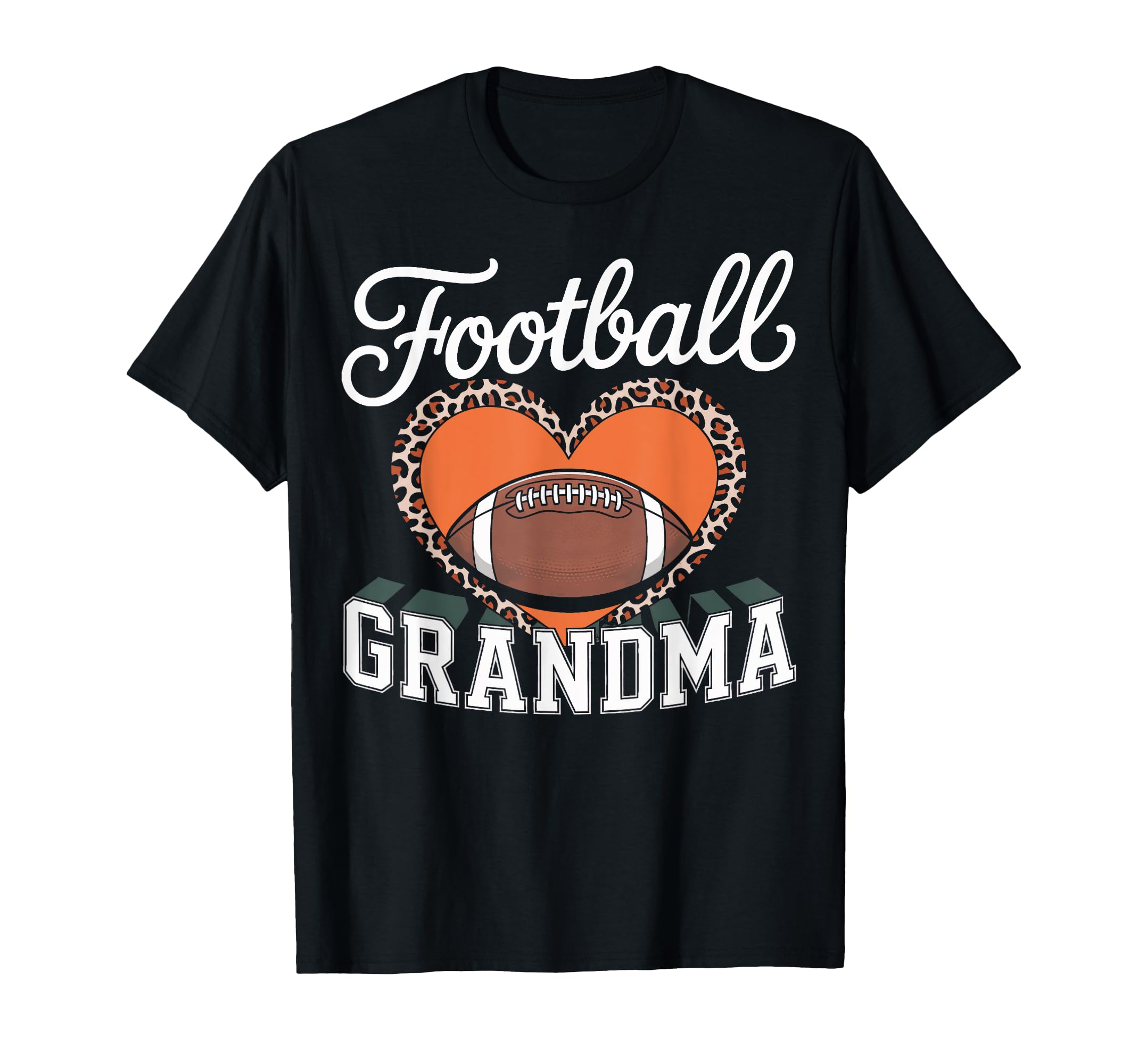 Football Grandma Heart Leopard Soccer T-Shirt - Unique Graphic for Adults - T-Shirt, Sweatshirt, Hoodie