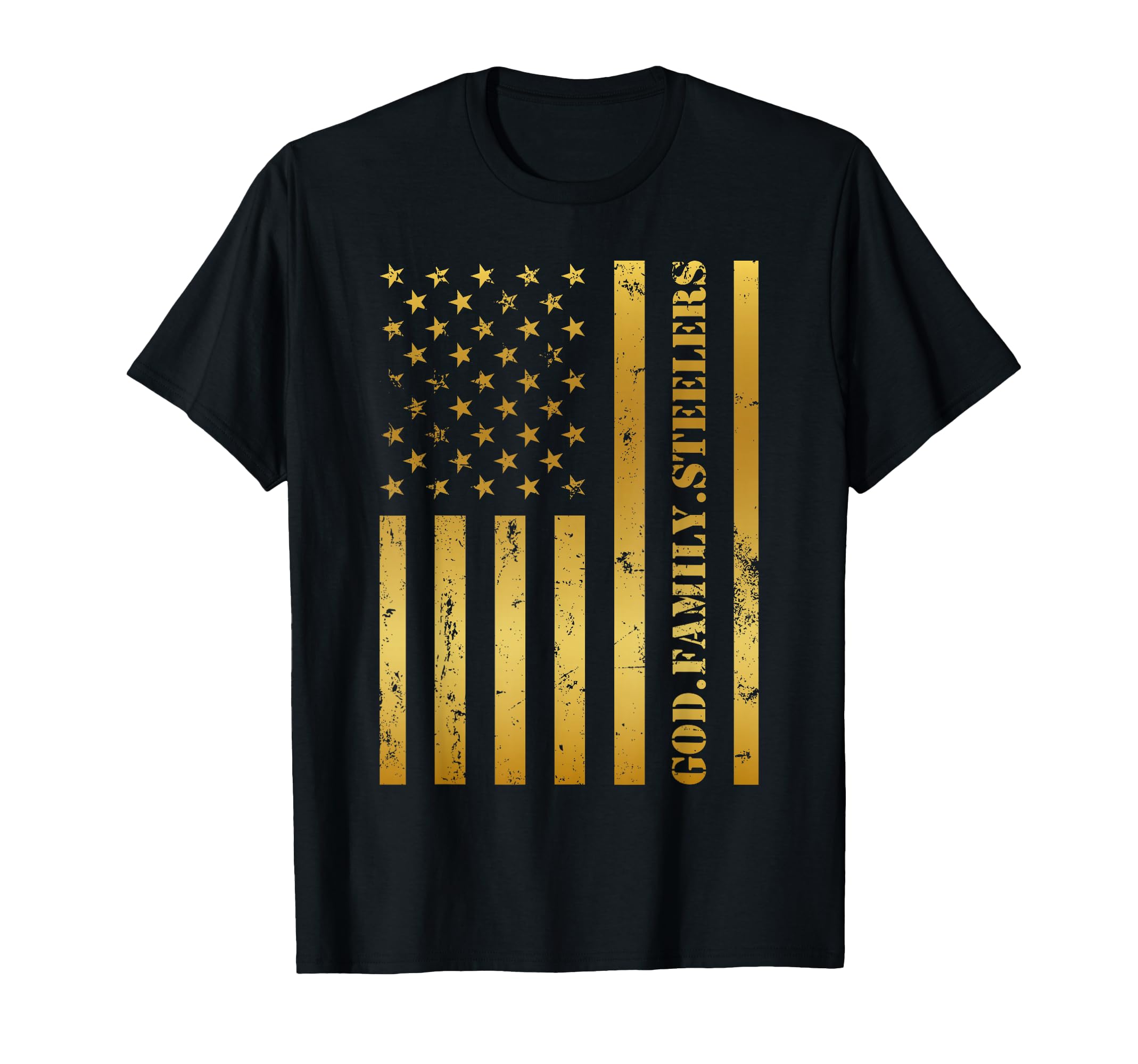 God Family Steelers Pro Us Flag T-Shirt - Trendy Graphic for Adults - T-Shirt, Sweatshirt, Hoodie