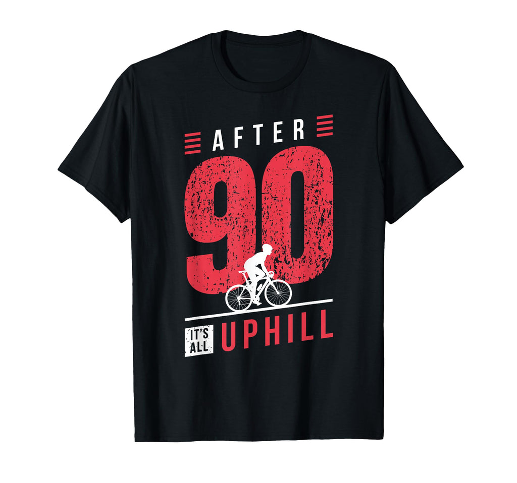 Cyclist 90Th Birthday Cycling Dad T-Shirt - Minimalist Print Men Women - T-Shirt, Sweatshirt, Hoodie