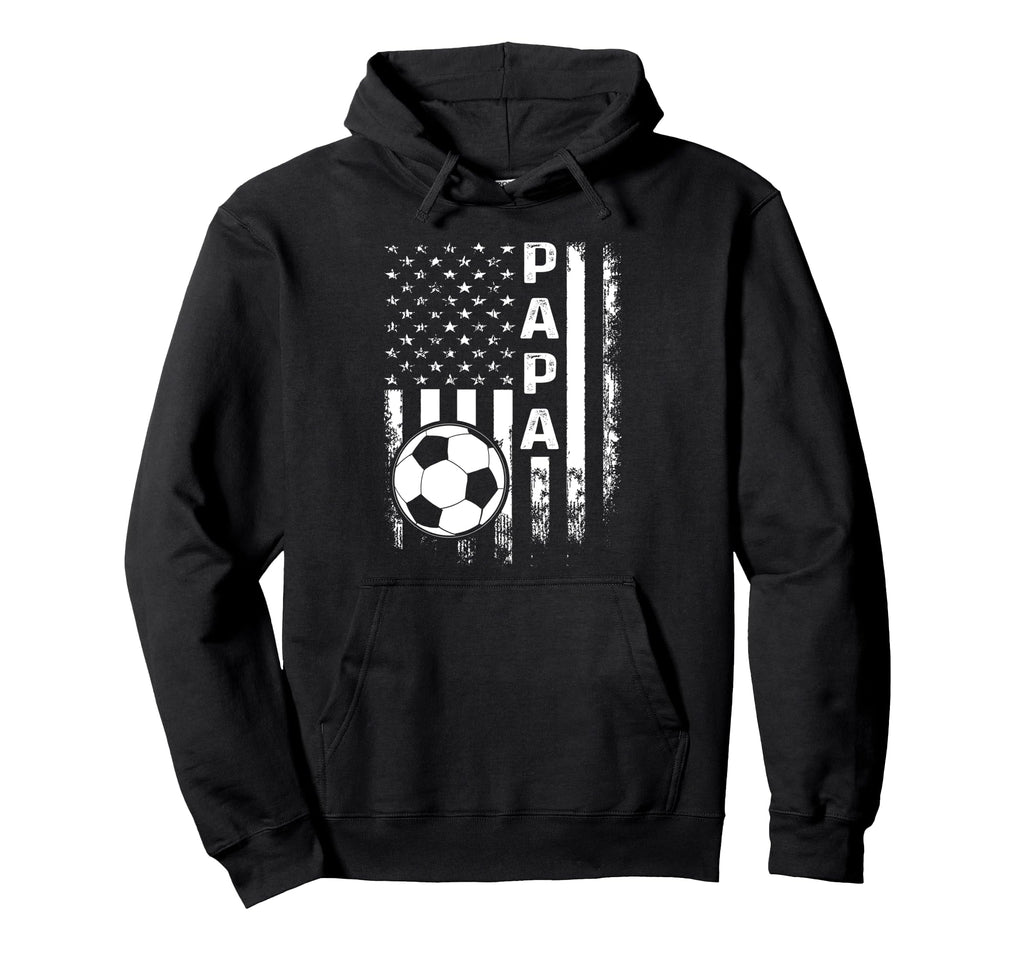 Soccer Papa America Flag Hoodie - Custom Art Print Unisex - T-Shirt, Sweatshirt, Hoodie
