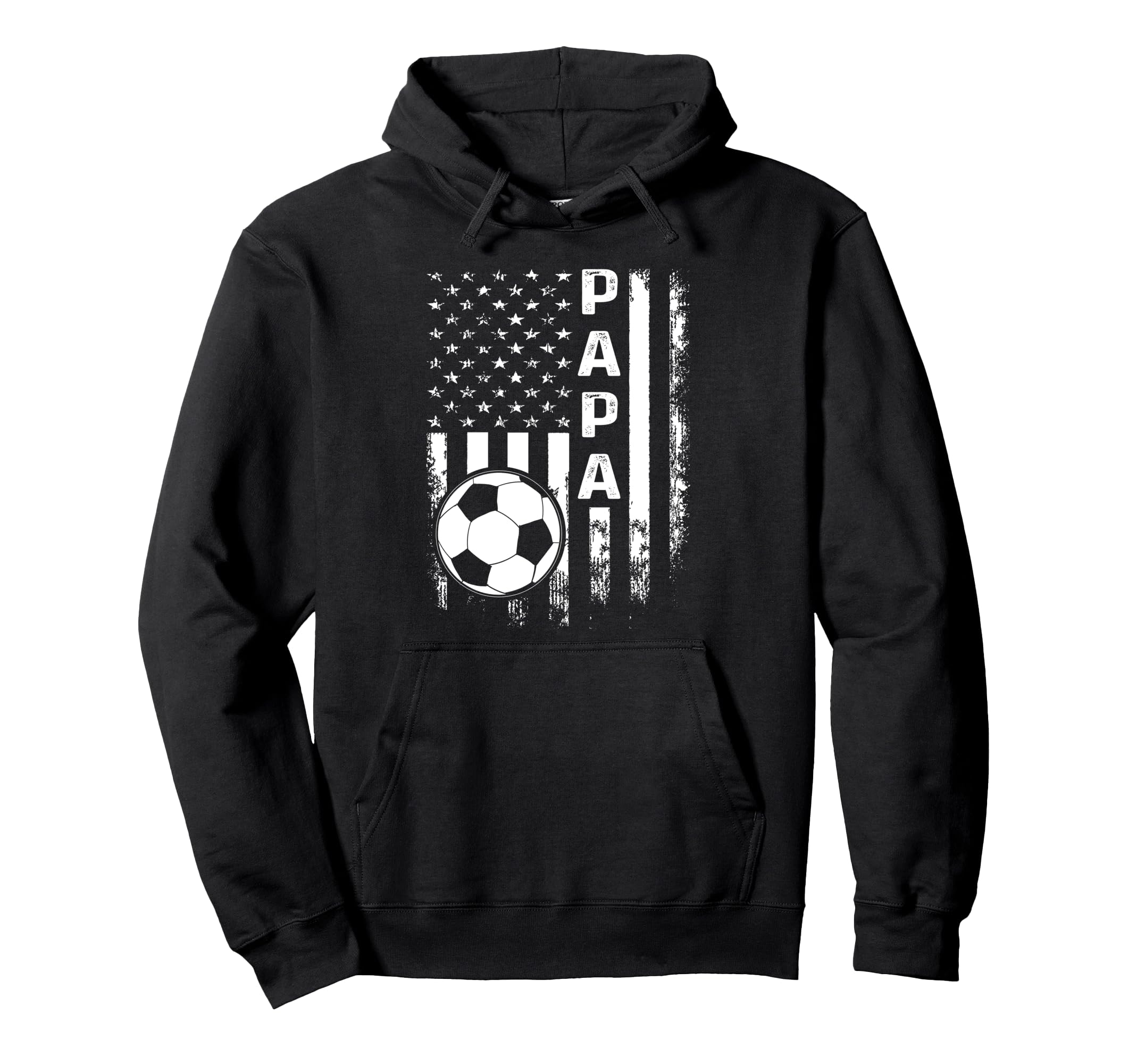 Soccer Papa America Flag Hoodie - Custom Art Print Unisex - T-Shirt, Sweatshirt, Hoodie