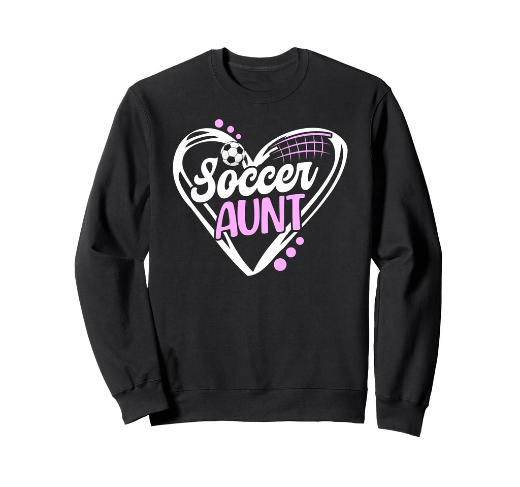 Soccer Aunt Heart Aunt Soccer Player Sweatshirt - Trendy Graphic Men Women - T-Shirt, Sweatshirt, Hoodie