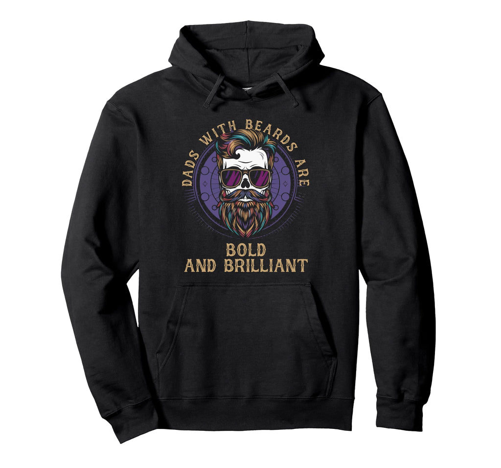 Dads Beards Colorful Skull Bold And Hoodie - Graphic Print Men Women - T-Shirt, Sweatshirt, Hoodie