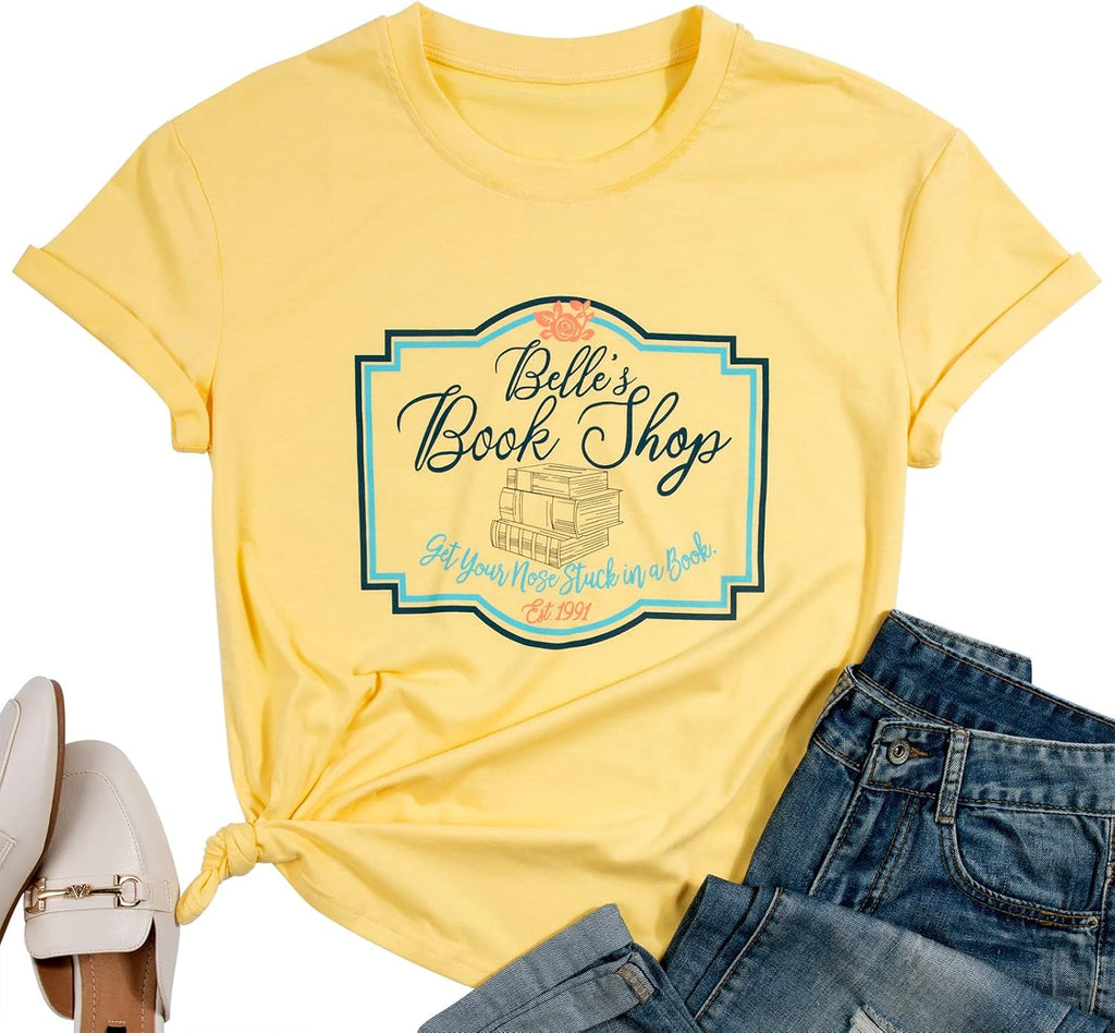 Women Belle's Book Shop Princess Belle Lover Tops - Adult & Kids T-Shirts, Sweatshirts & Hoodies apparel design preview 1