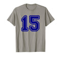 Blue Sport Team 15 T-Shirt - Trendy Graphic Unisex - T-Shirt, Sweatshirt, Hoodie