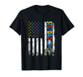 American Flag Autism Stepdad T-Shirt - Fun Novelty Design for Adults - T-Shirt, Sweatshirt, Hoodie