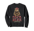 Papa Bear Red Plaid Pattern Sweatshirt - Novelty Apparel for Adults - T-Shirt, Sweatshirt, Hoodie
