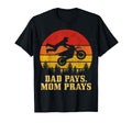 Motocross Dad Pays Mom Betet Funny Dirt T-Shirt - Custom Art Print Unisex - T-Shirt, Sweatshirt, Hoodie
