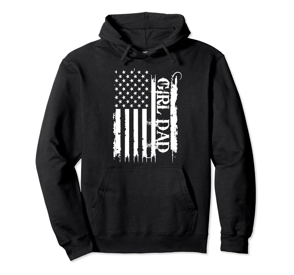 Dad United States Distressed W Us Flag Hoodie - Custom Art Print Unisex - T-Shirt, Sweatshirt, Hoodie