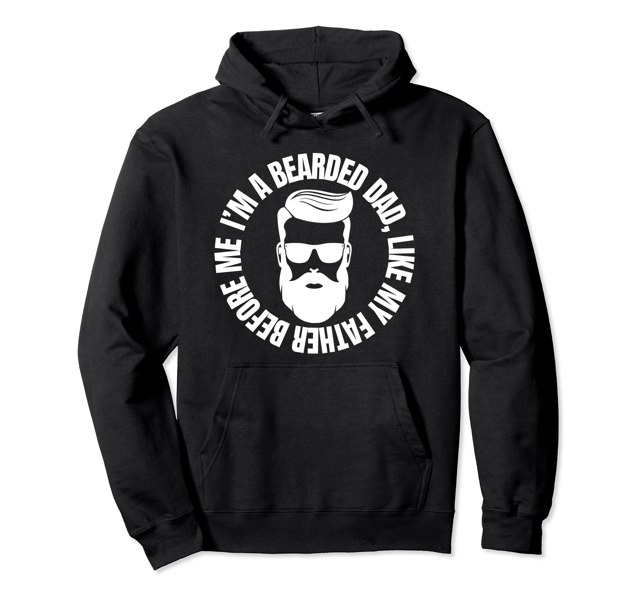Funny Beard Fathers Gift Tattoo Hoodie - Fun Novelty Design for Adults - T-Shirt, Sweatshirt, Hoodie