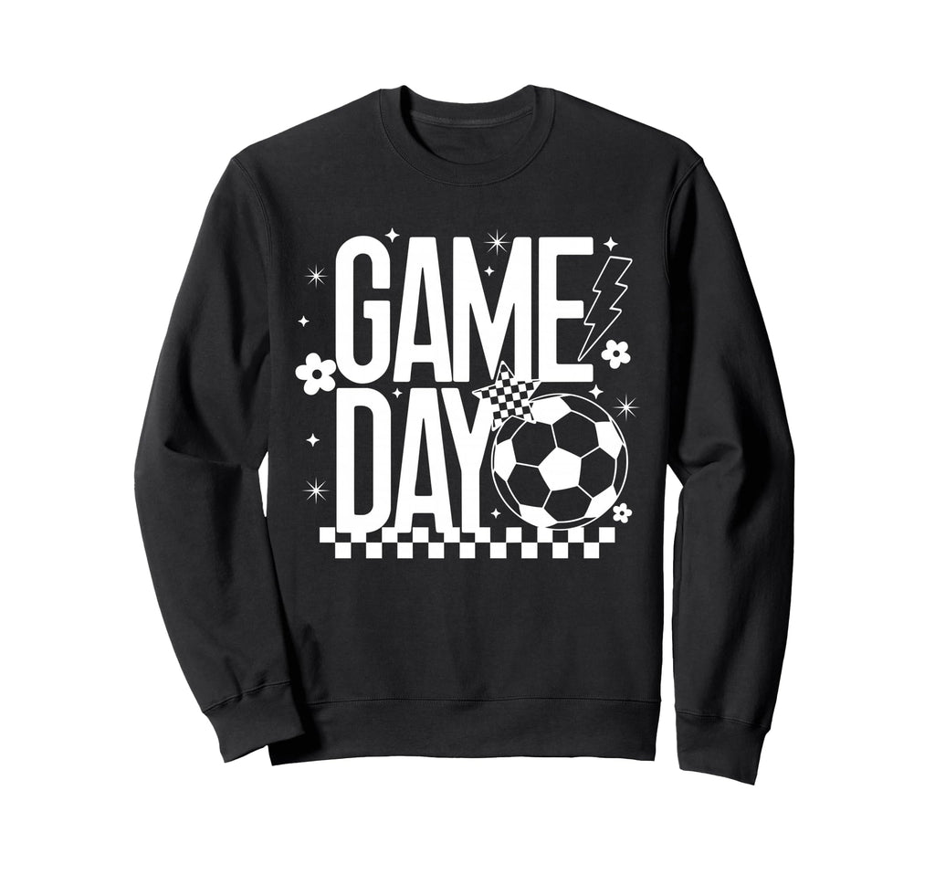 Game Day Soccer Season Mom Checkered Sweatshirt - Unique Graphic Unisex - T-Shirt, Sweatshirt, Hoodie