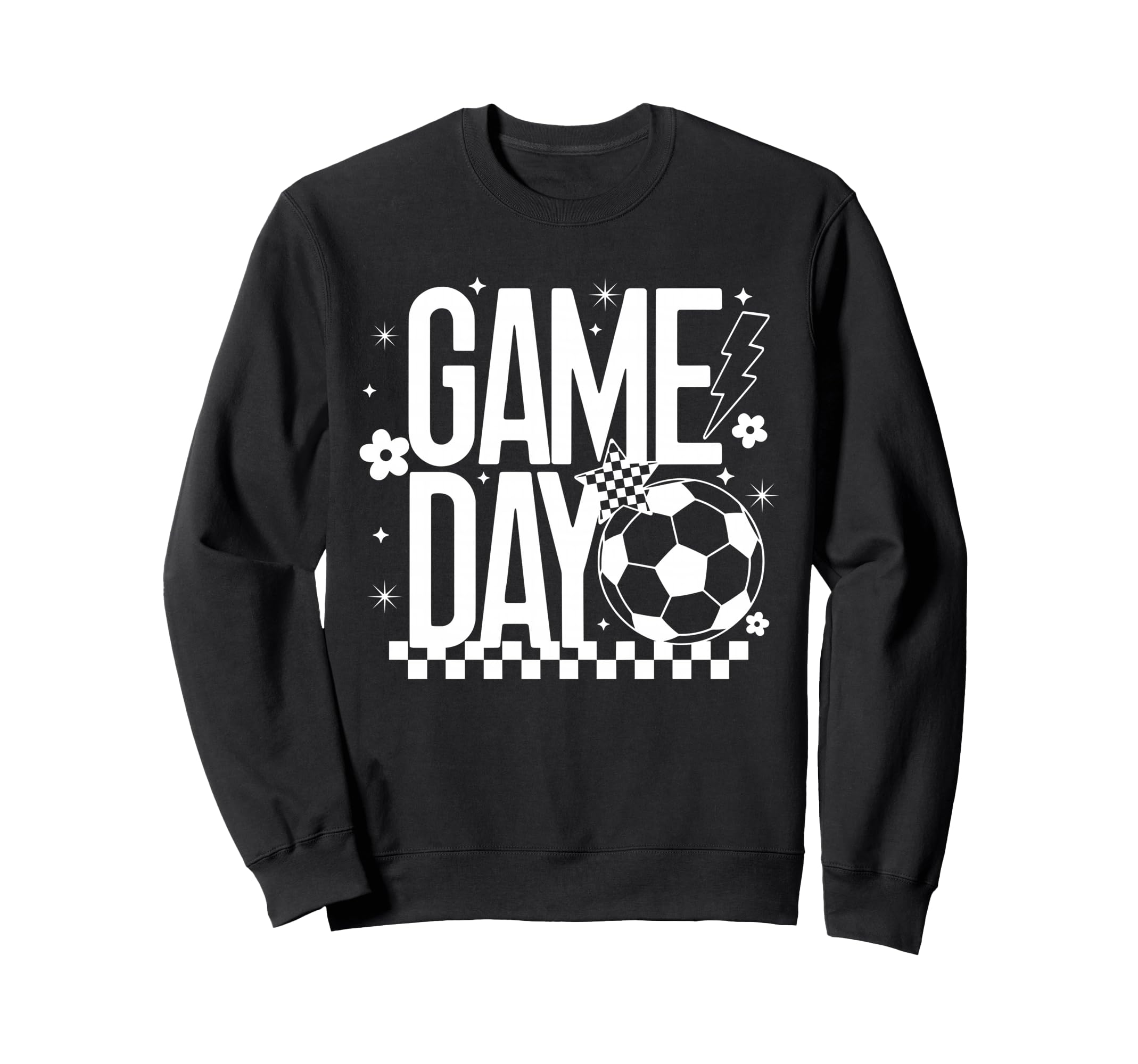 Game Day Soccer Season Mom Checkered Sweatshirt - Unique Graphic Unisex - T-Shirt, Sweatshirt, Hoodie
