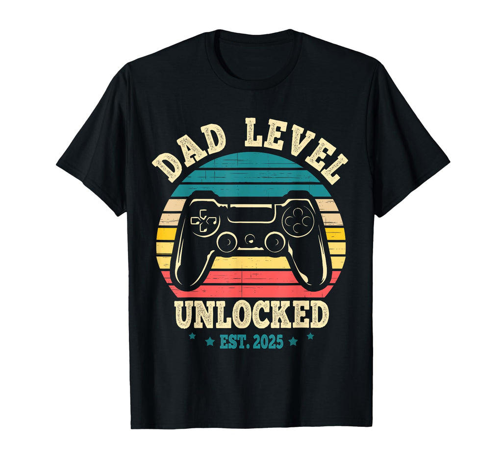 Dad Level Unlocked 2025 Gamer T-Shirt - Fun Novelty Design for Adults - T-Shirt, Sweatshirt, Hoodie