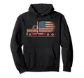 Trucker Truck Driver American Flag Usa Hoodie - Custom Art Print Unisex - T-Shirt, Sweatshirt, Hoodie
