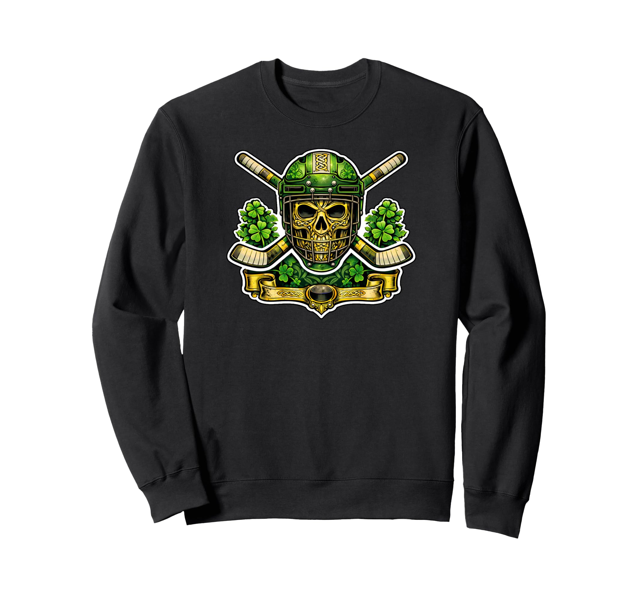 Celtic Skull Irish Hockey St Sweatshirt - Novelty Apparel for Adults - T-Shirt, Sweatshirt, Hoodie