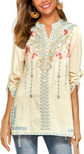 Women's Embroidered Tops Mexican V Neck Summer Casual - Adult & Kids T-Shirts, Sweatshirts & Hoodies apparel design preview 1