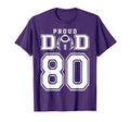 Custom Proud Football Dad Number 80 T-Shirt - Custom Art Print Men Women - T-Shirt, Sweatshirt, Hoodie