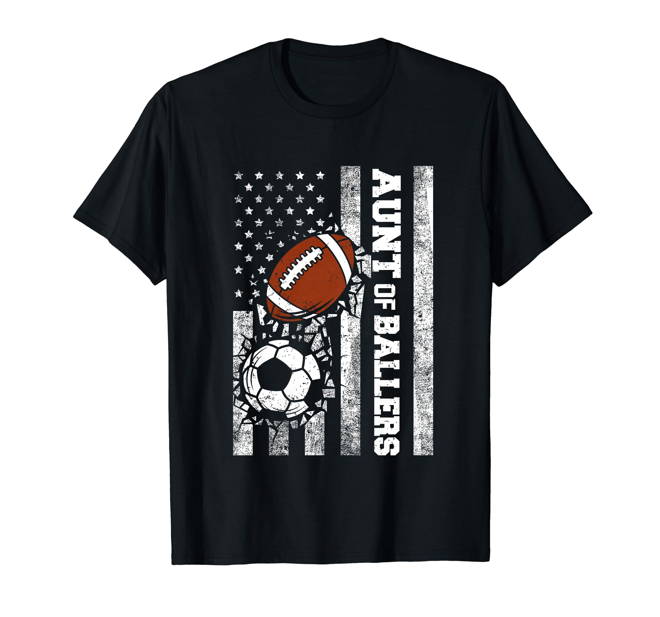 Aunt Ballers Funny Usa Flag Soccer T-Shirt - Custom Art Print Unisex - T-Shirt, Sweatshirt, Hoodie