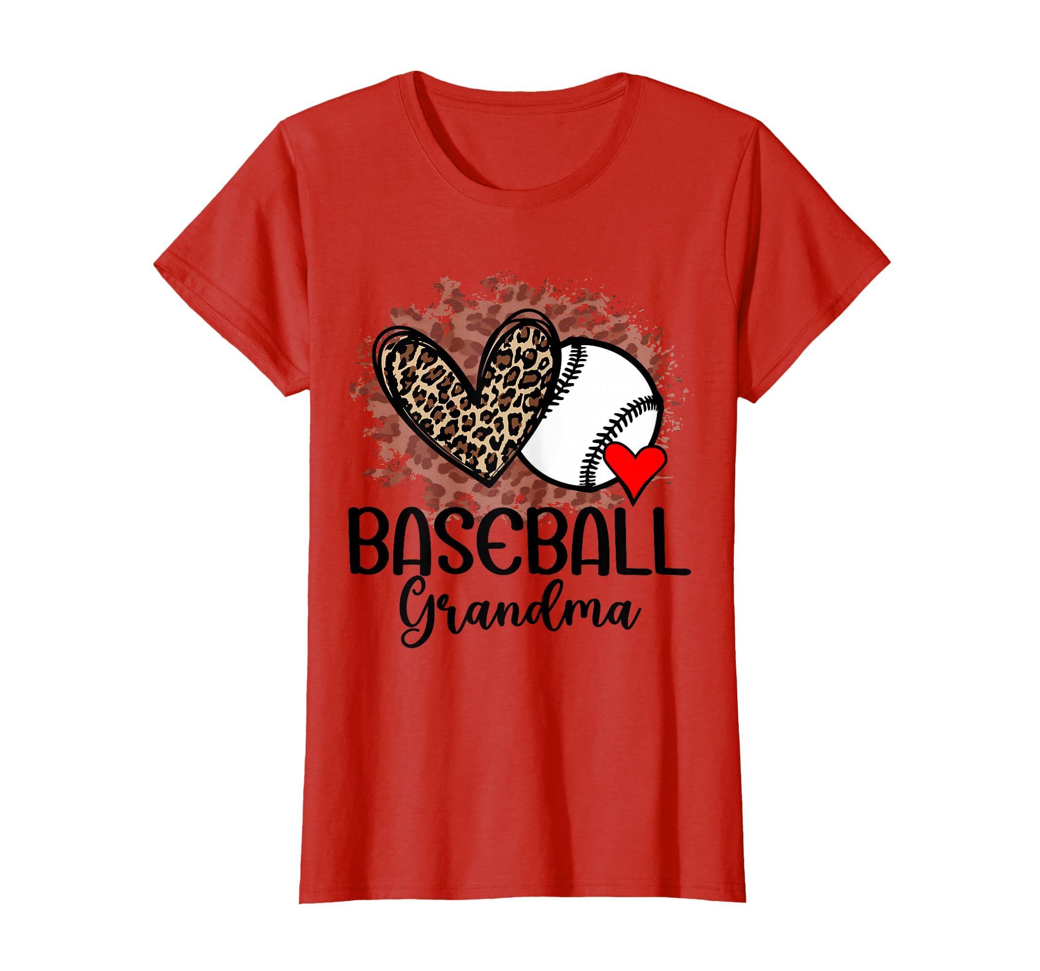 Baseball Grandma Funny Leopard Heart T-Shirt - Streetwear Style Unisex - T-Shirt, Sweatshirt, Hoodie