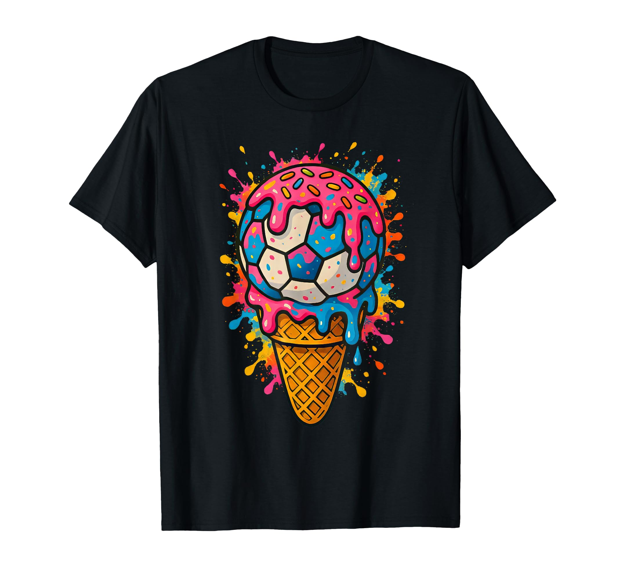Soccer Player Drip Ice Cream Soccer T-Shirt - Trendy Graphic Men Women - T-Shirt, Sweatshirt, Hoodie
