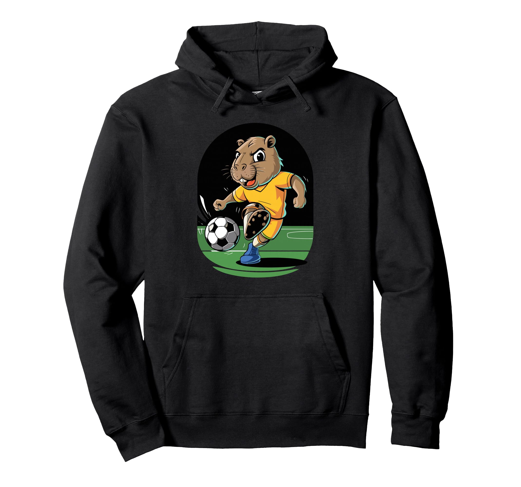 Funny Capybara Soccer Lover Hoodie - Casual Everyday Wear for Adults - T-Shirt, Sweatshirt, Hoodie