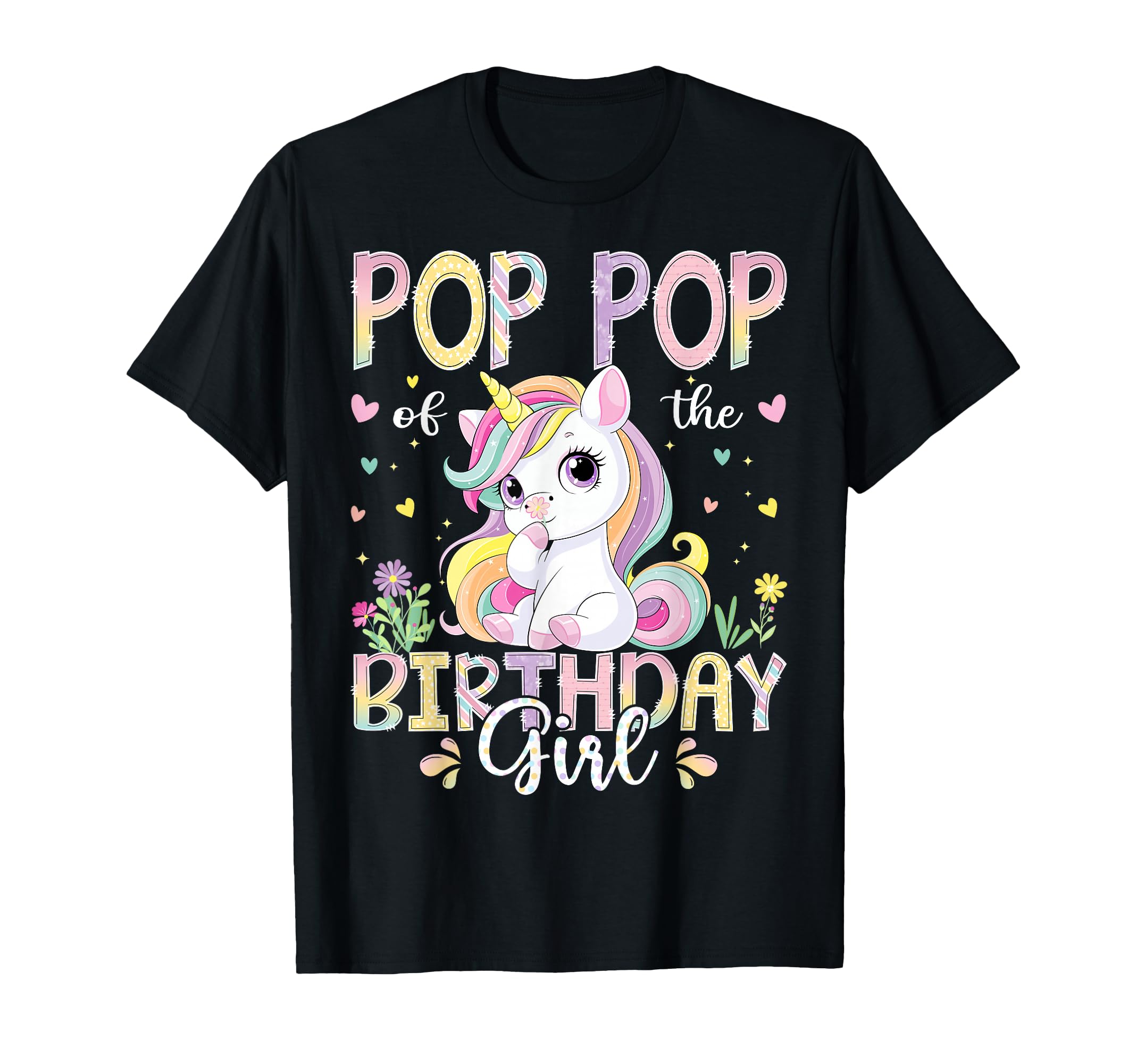 Pop Pop Birthday Kawaii Unicorn Family T-Shirt - Novelty Apparel Men Women - T-Shirt, Sweatshirt, Hoodie