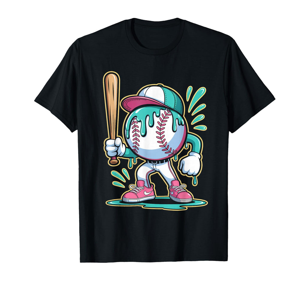 Funny Baseball Character Cartoon T-Shirt - Casual Everyday Wear for Adults - T-Shirt, Sweatshirt, Hoodie