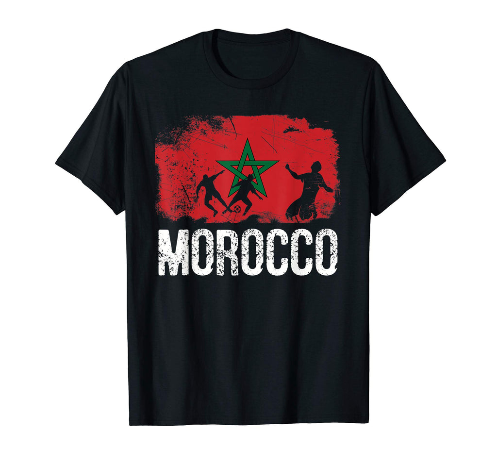 Morocco Flag Soccer Players T-Shirt - Novelty Apparel Men Women - T-Shirt, Sweatshirt, Hoodie