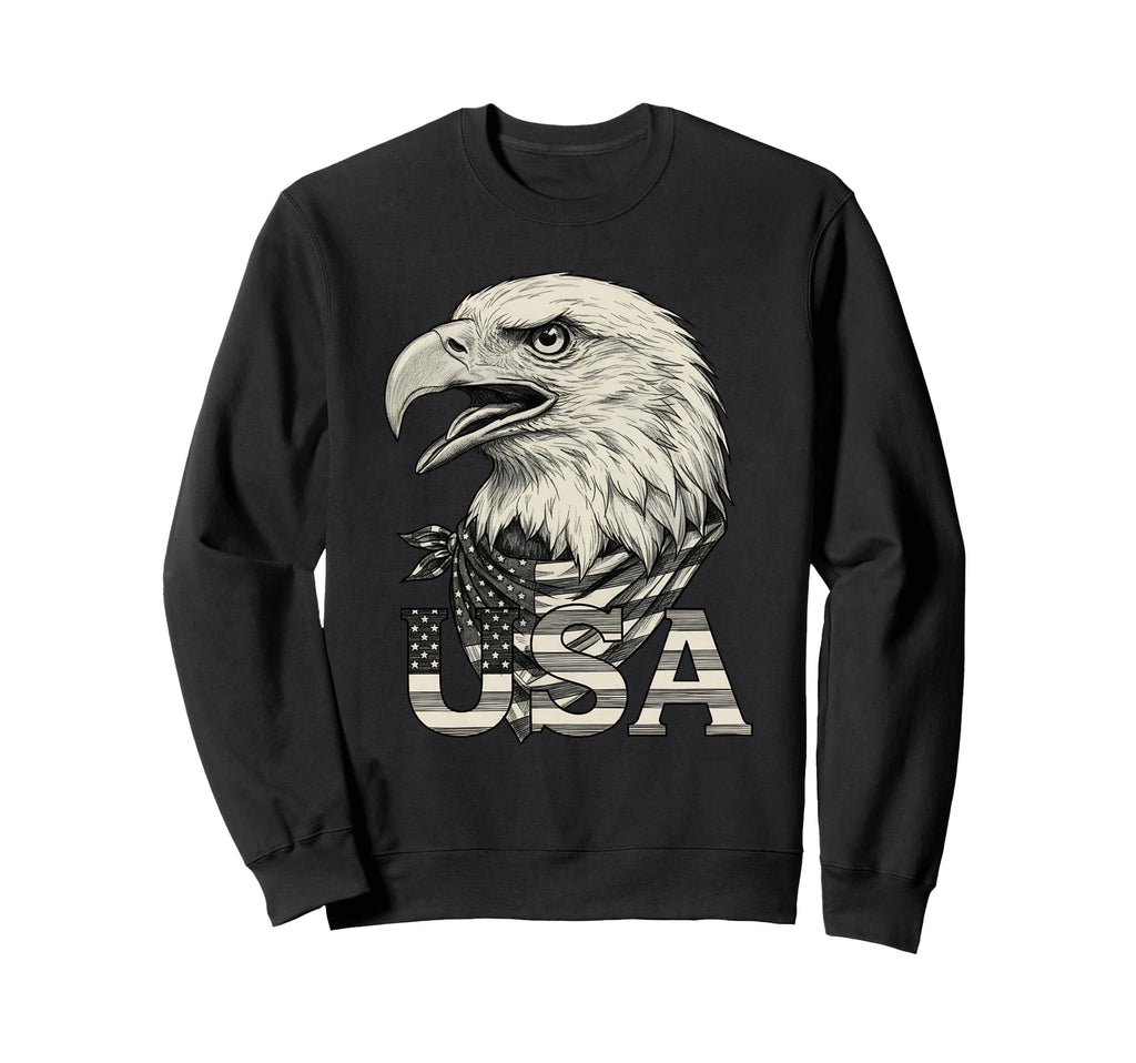 American Flag Bald Eagle Patriotic Sweatshirt - Novelty Apparel Men Women - T-Shirt, Sweatshirt, Hoodie