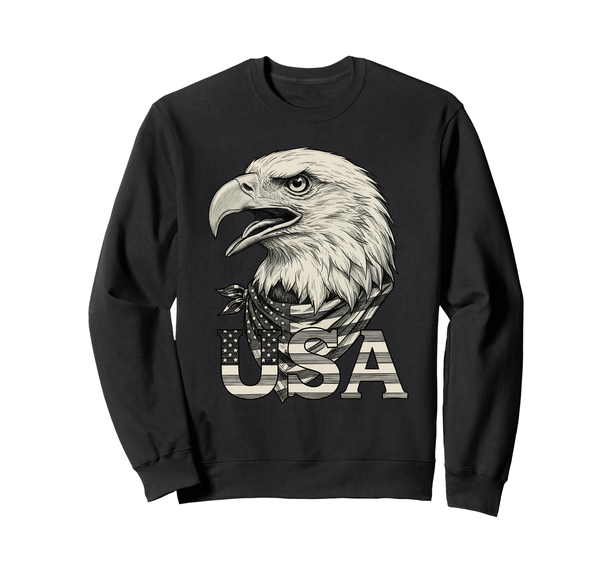 American Flag Bald Eagle Patriotic Sweatshirt - Novelty Apparel Men Women - T-Shirt, Sweatshirt, Hoodie