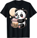 Cute Kawaii Panda Drinking Boba Bubble Tea Aesthetic - Adult & Kids T-Shirts, Sweatshirts & Hoodies apparel design preview 1