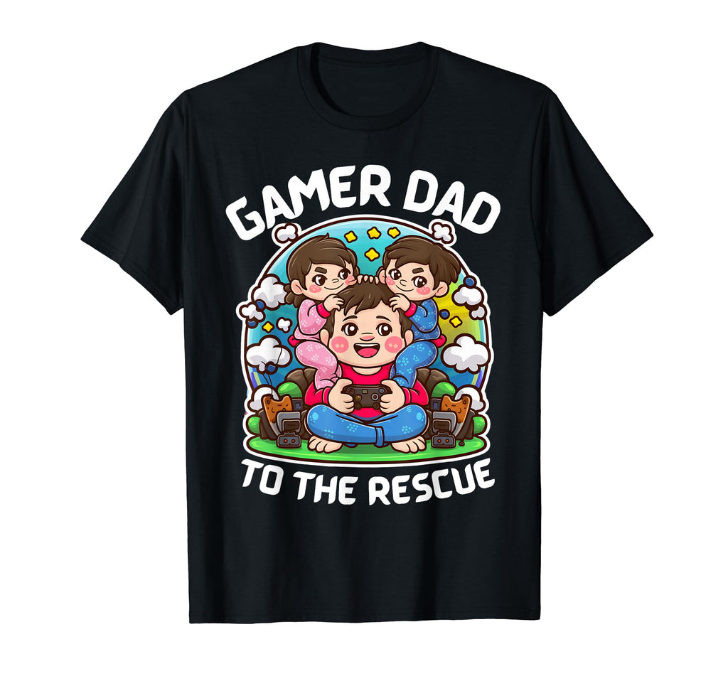 Funny Gamer Dad To Rescue T-Shirt - Minimalist Print Men Women - T-Shirt, Sweatshirt, Hoodie