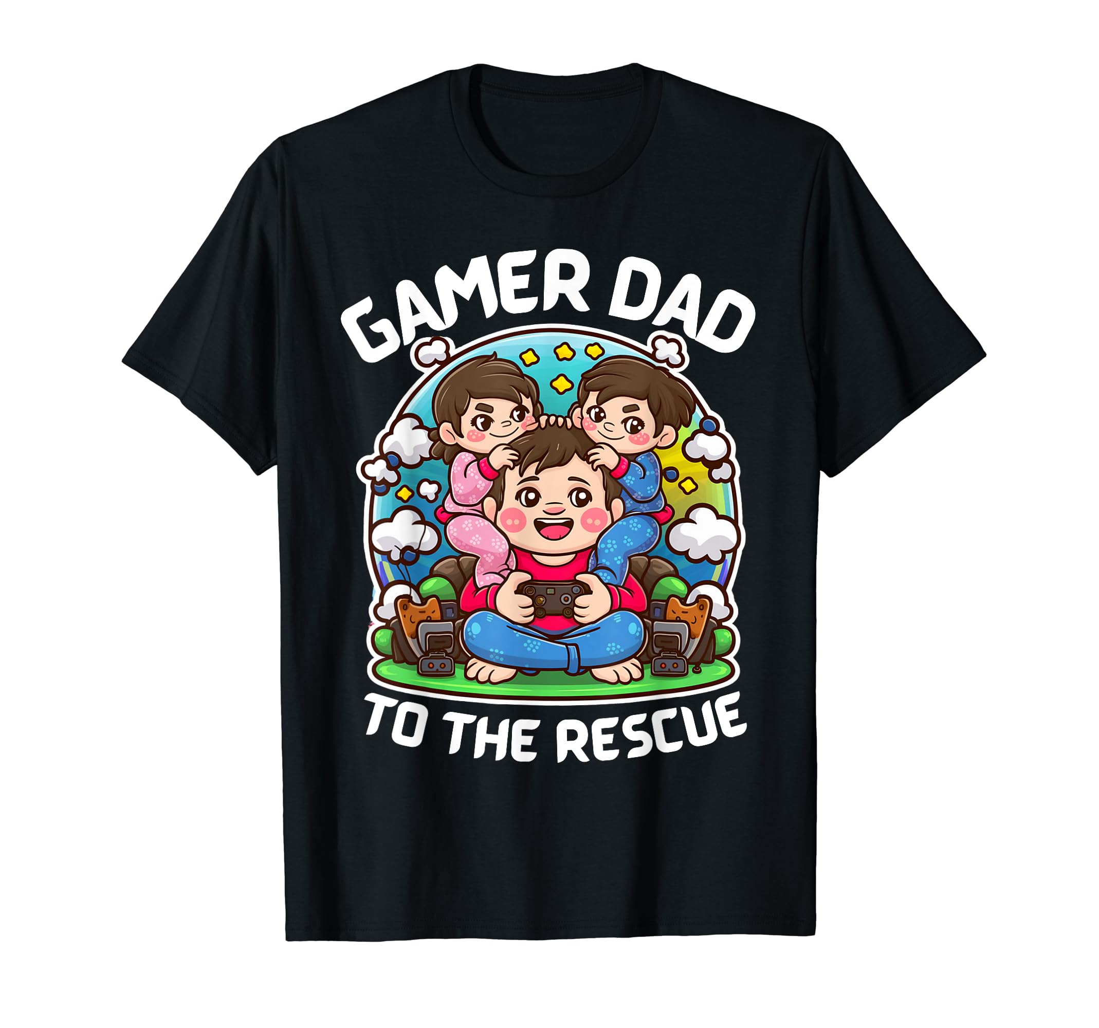 Funny Gamer Dad To Rescue T-Shirt - Minimalist Print Men Women - T-Shirt, Sweatshirt, Hoodie