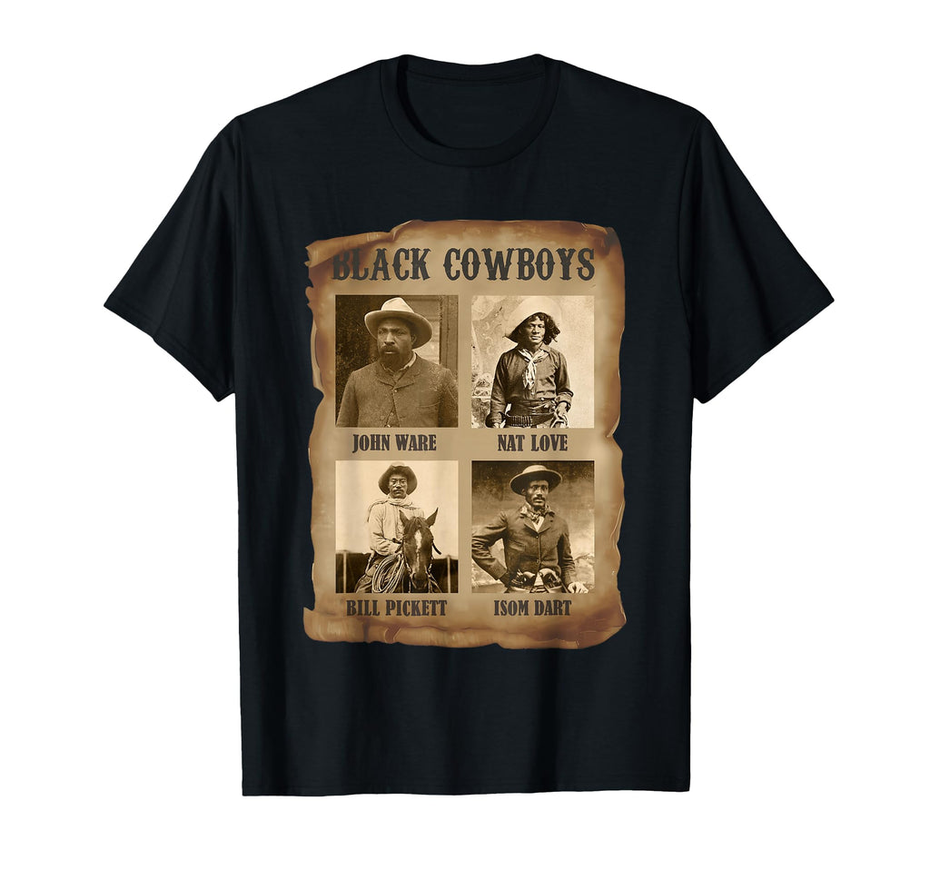 Black Cowboys Legends Western African T-Shirt - Minimalist Print Unisex - T-Shirt, Sweatshirt, Hoodie