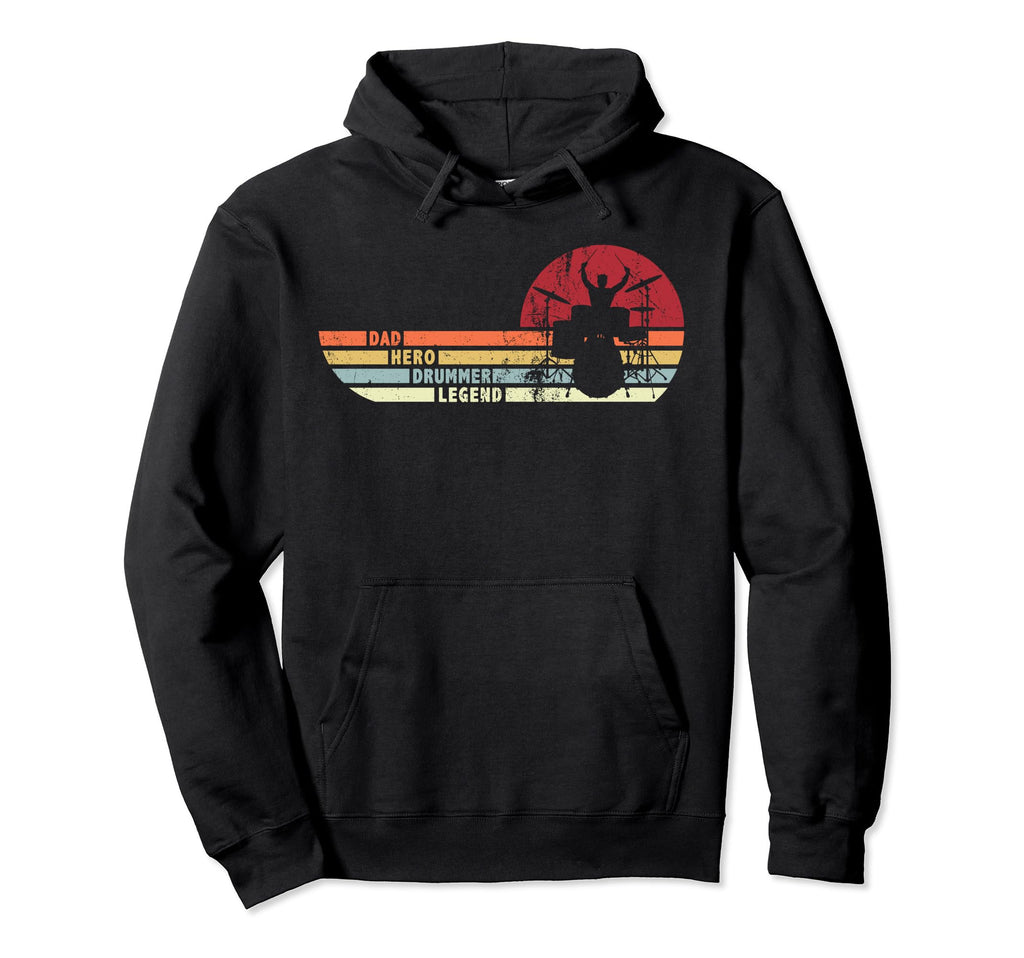 Distressed Dad Hero Drummer Legend Hoodie - Unique Graphic Men Women - T-Shirt, Sweatshirt, Hoodie