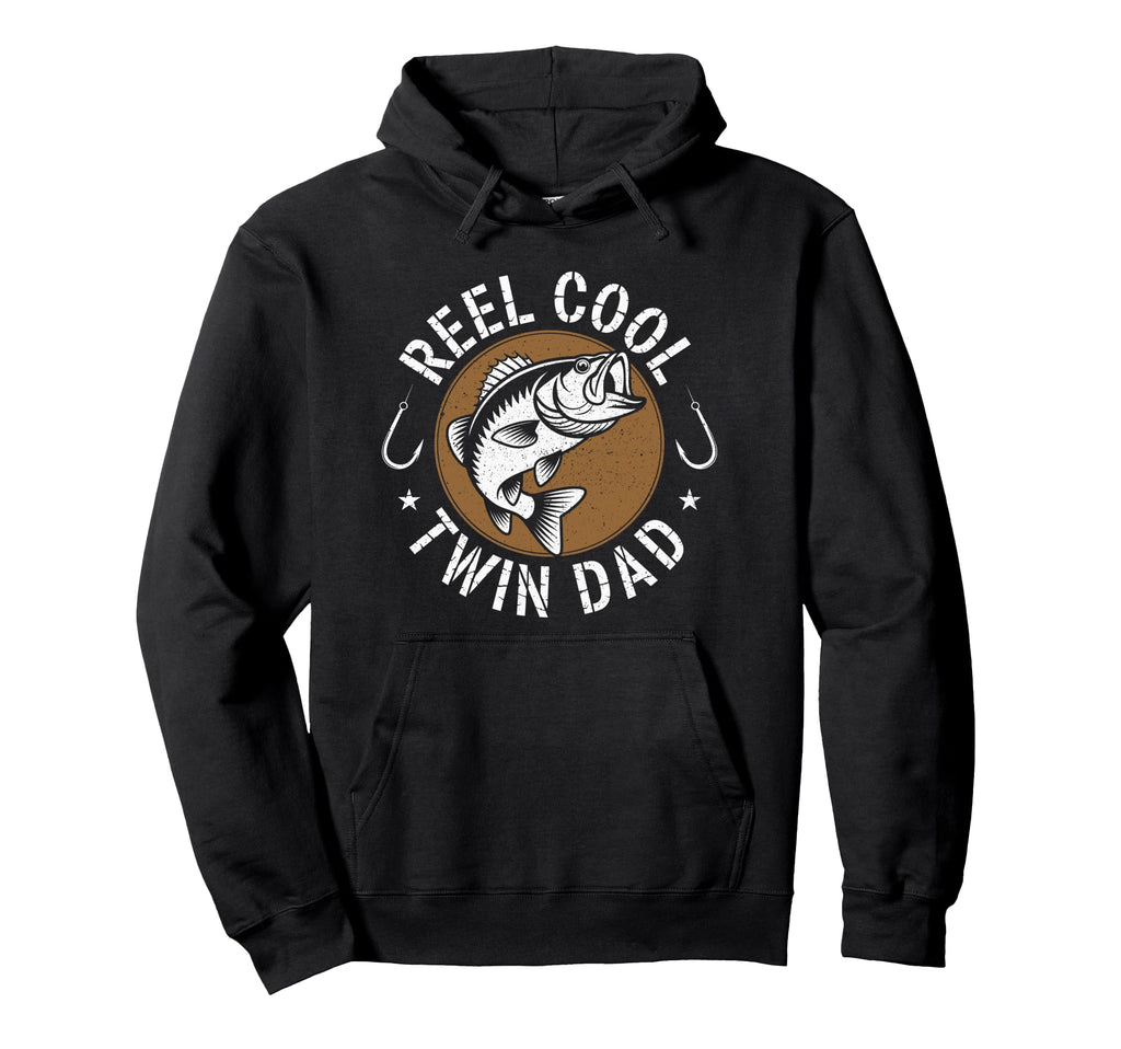 Reel Twin Dad Fisherman Fishing Hoodie - Aesthetic Graphic for Adults - T-Shirt, Sweatshirt, Hoodie