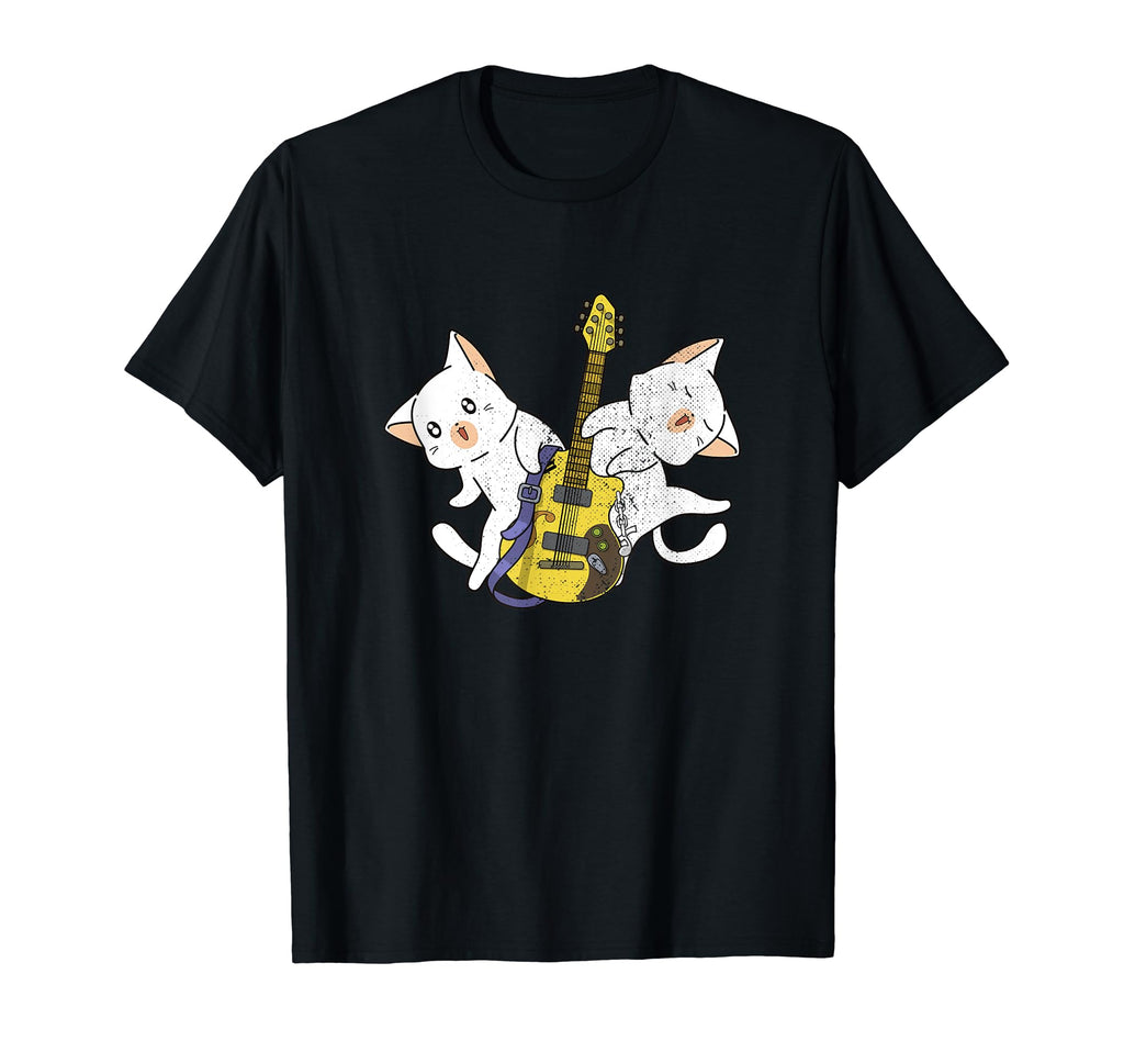 Cat Playing Guitar Kitten Cat Mom Cat T-Shirt - Novelty Apparel for Adults - T-Shirt, Sweatshirt, Hoodie