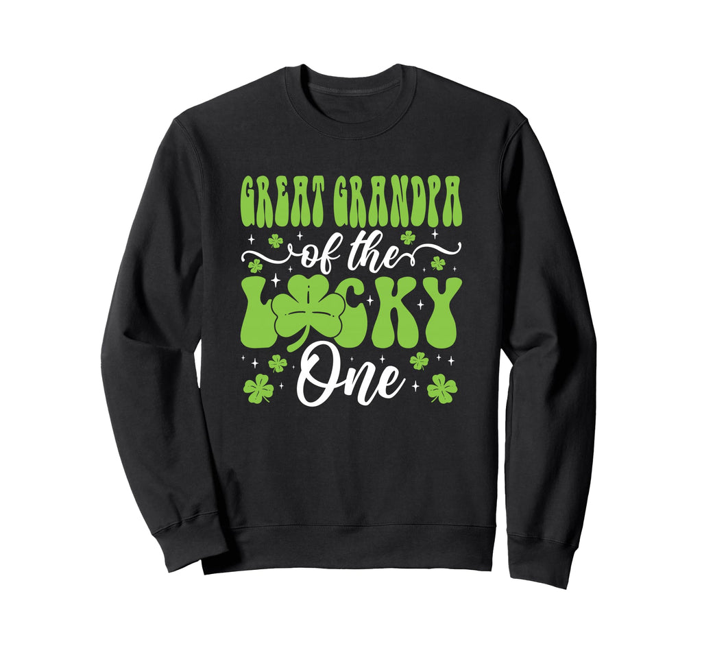Great Grandpa Lucky One First Birthday Sweatshirt - Graphic Print Unisex - T-Shirt, Sweatshirt, Hoodie
