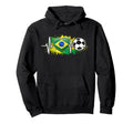 Football Heartbeat Brazil Flag Soccer Hoodie - Custom Art Print Men Women - T-Shirt, Sweatshirt, Hoodie