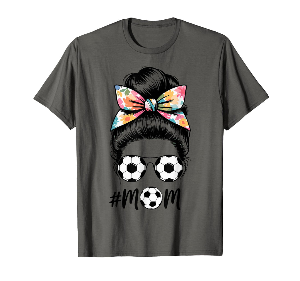 Messy Bun Bandana Soccer Mom Soccer T-Shirt - Novelty Apparel for Adults - T-Shirt, Sweatshirt, Hoodie