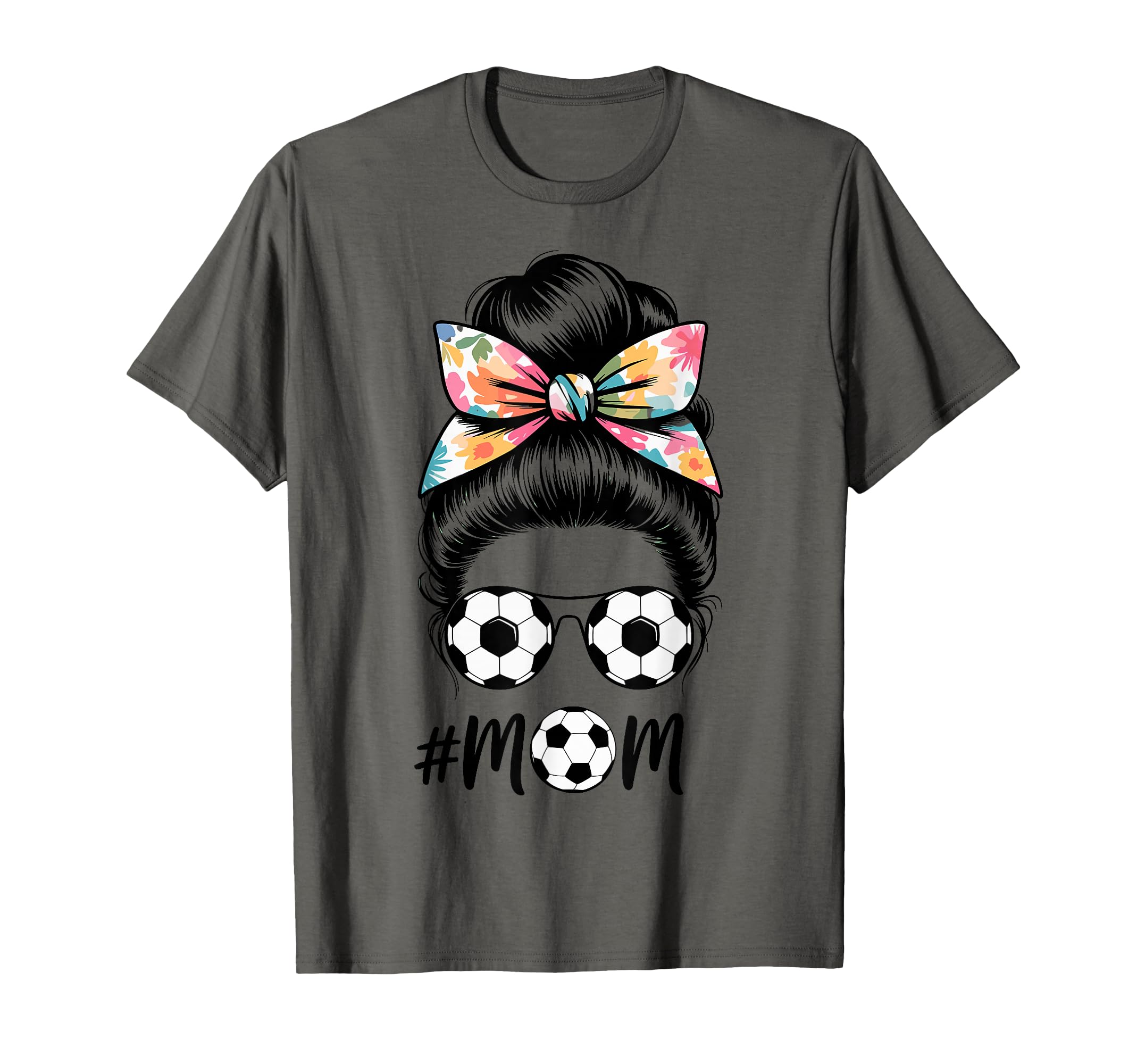 Messy Bun Bandana Soccer Mom Soccer T-Shirt - Novelty Apparel for Adults - T-Shirt, Sweatshirt, Hoodie