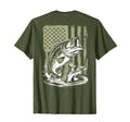 Fishing Camo Bass Fish American Flag T-Shirt - Graphic Print for Adults - T-Shirt, Sweatshirt, Hoodie