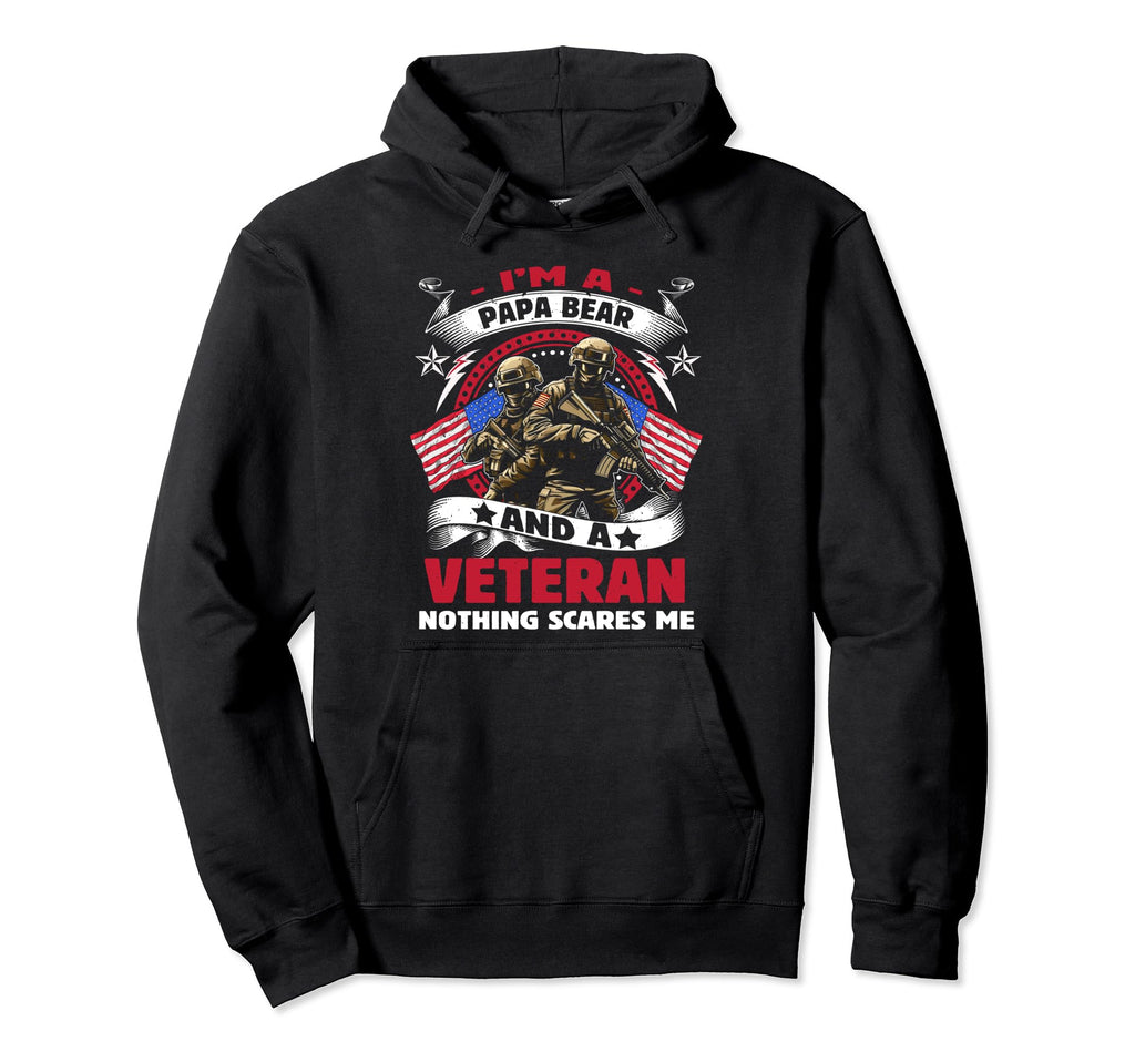 Veteran Papa Bear Dad Usa Flag 4Th July Hoodie - Unique Graphic for Adults - T-Shirt, Sweatshirt, Hoodie