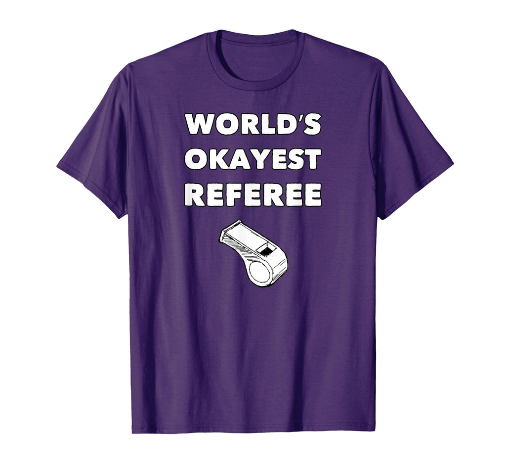 Worlds Okayest Referee Black Small Short T-Shirt - Graphic Print Unisex - T-Shirt, Sweatshirt, Hoodie
