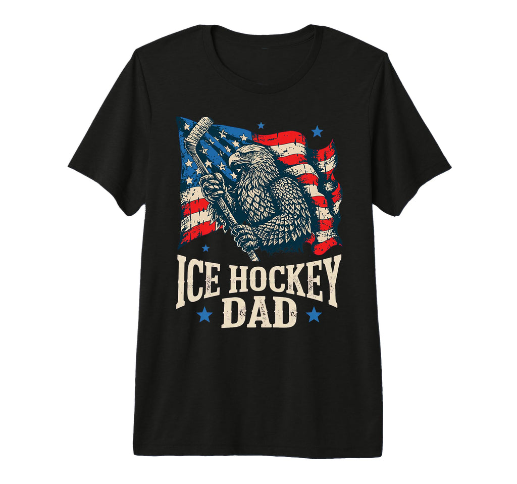 Ice Hockey American Flag Ice Hockey T-Shirt - Aesthetic Graphic for Adults - T-Shirt, Sweatshirt, Hoodie