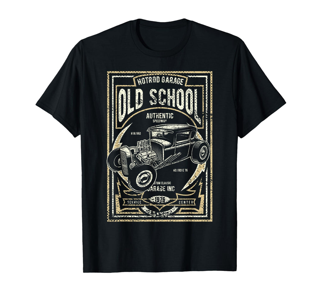 Old School Hot Rod Garage Car T-Shirt - Graphic Print Men Women - T-Shirt, Sweatshirt, Hoodie