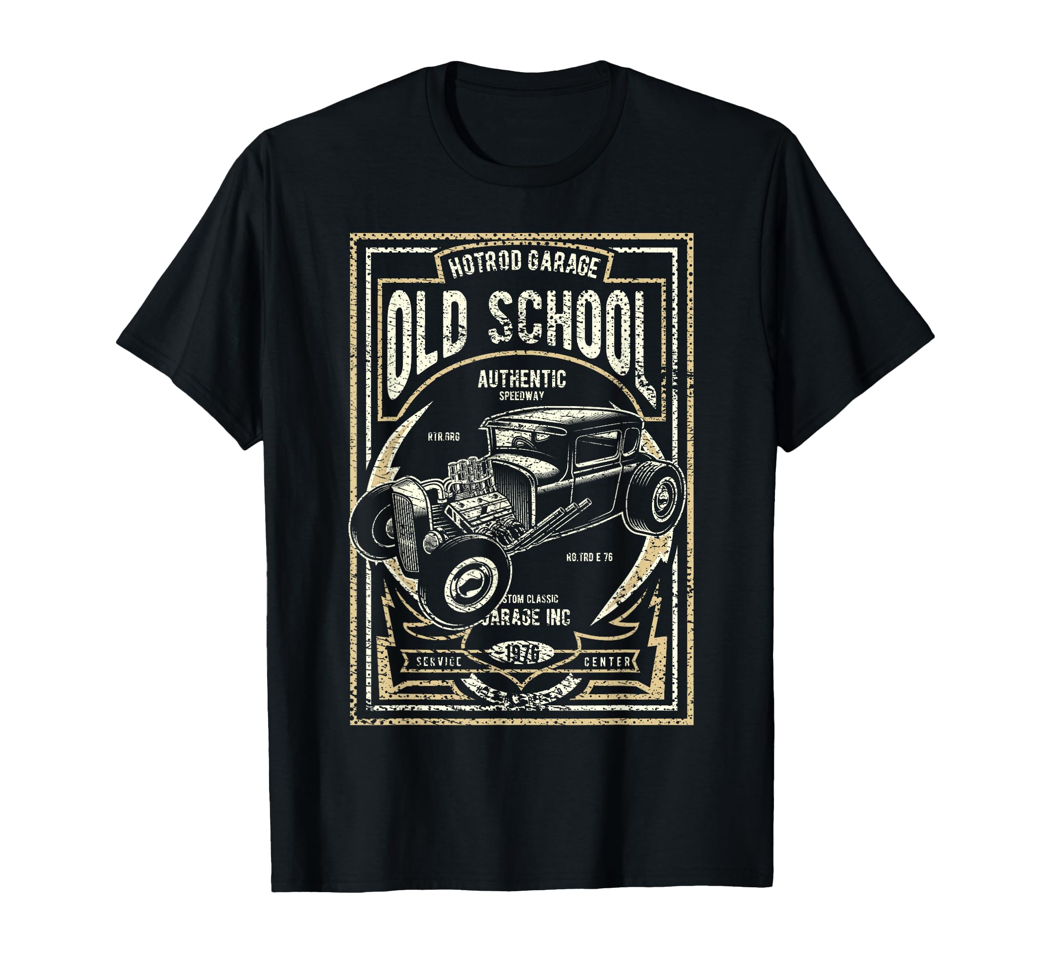Old School Hot Rod Garage Car T-Shirt - Graphic Print Men Women - T-Shirt, Sweatshirt, Hoodie